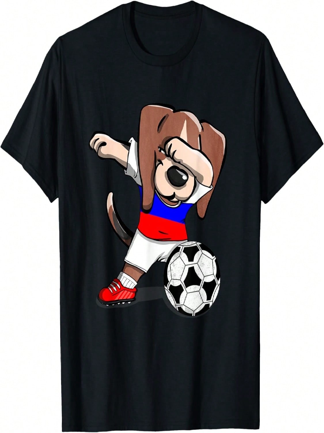 Dabbing Beagle Russia Soccer Fans Jersey Russian Football T-Shirt S разноцветный
