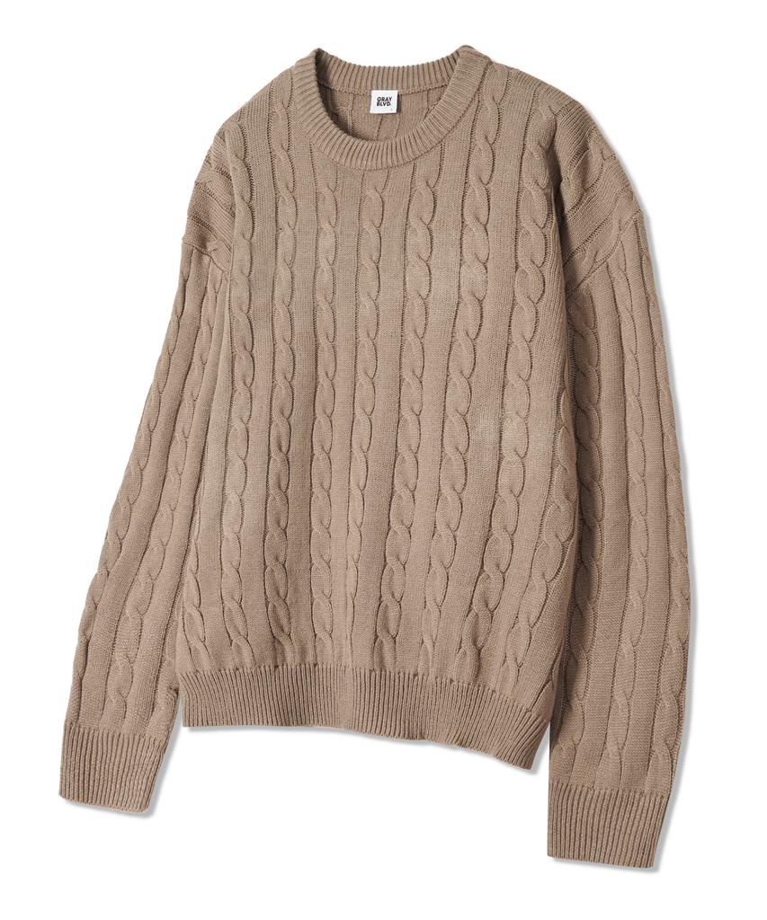 GRAYBLVD Anna Knit Round Tee Gkcnt83 (Beige)