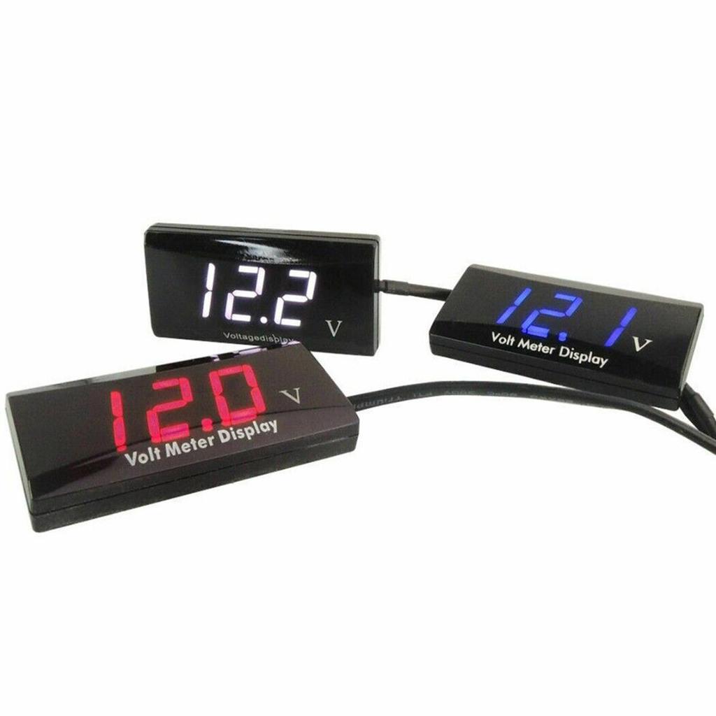 Multifunktions-Voltimetro Digital Zeit Uhr Thermometer Voltmeter DC 12V 3 In 1 LED Display Motorrad Roller Auto Boot IP67