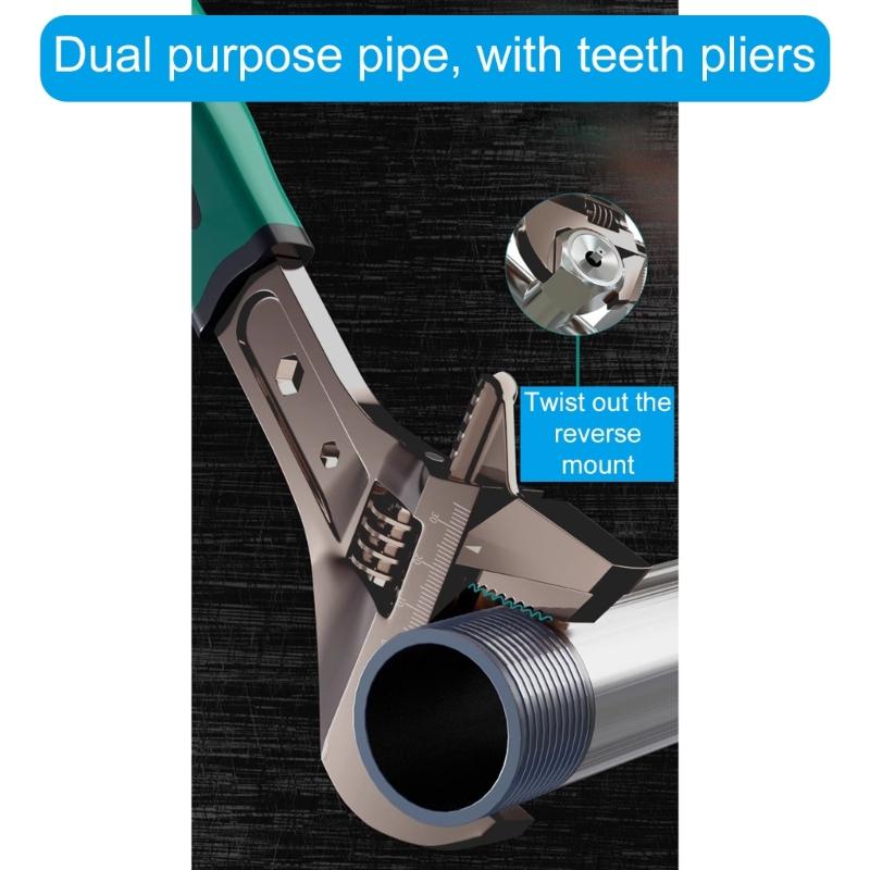 Adjustable Wrenches Multifunctional Double Purpose Adjustable Wrenches 8 10 12 15inch Household Open Bathroom Pipe Wrenc