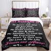 3PCs Husband Appreciation Quote Design Cover Set, Breathable Fabric, Machine Washable (1 Duvet Cover + 2 Pillowcases) (Without Quilt) yy250911100