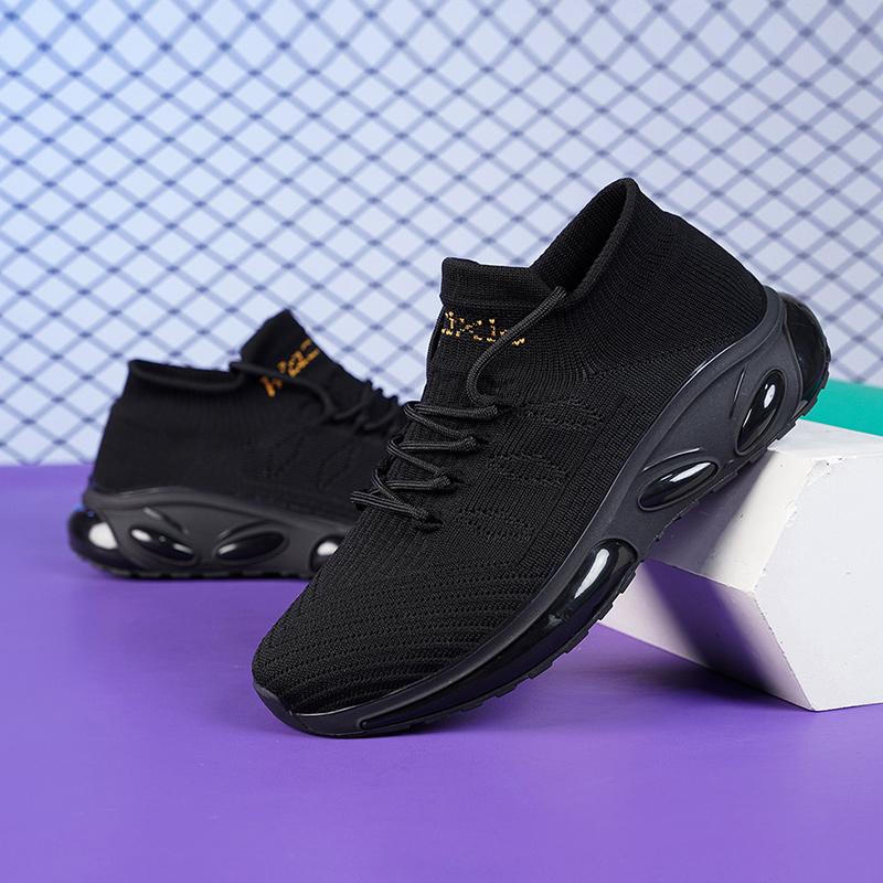 Men's Casual Sports Shoes Men's Foam Shock Absorption Sports Shoes Flying Mesh Breathable Socks Shoes