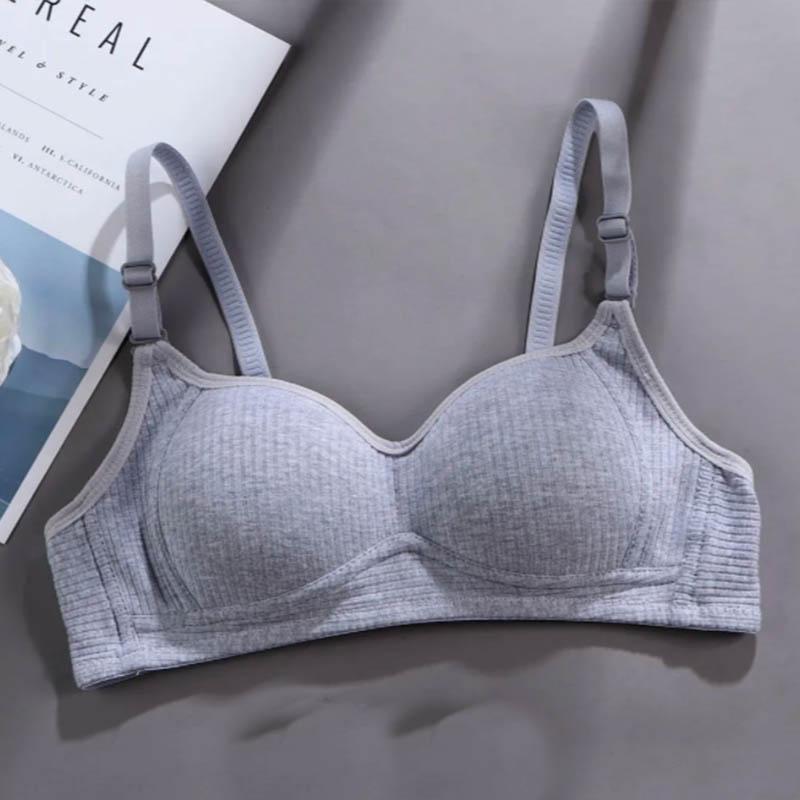 Ladies Korean Version No Steel Ring Simple Glossy Thin Thread Gather Anti-sagging Anti-glare Side-collection Bra