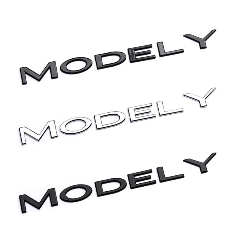 TESLA emblem ABS Letters Logo For Tesla MODEL 3 Y Car Rear Tailgate Trunk Emblem Badge Decal Stickers Auto Styling Accessories