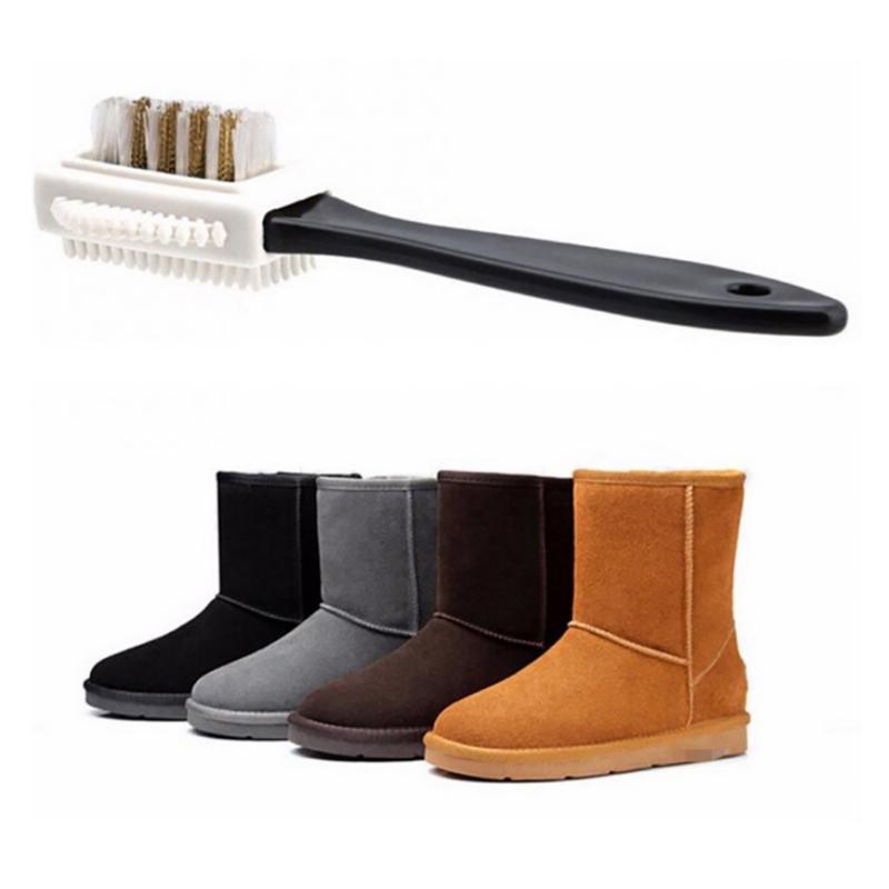 3-Side Shoe Suede Leather Nubuck Shoes Cleaning Brush Cleaner Boot Stain Dust 1pcs