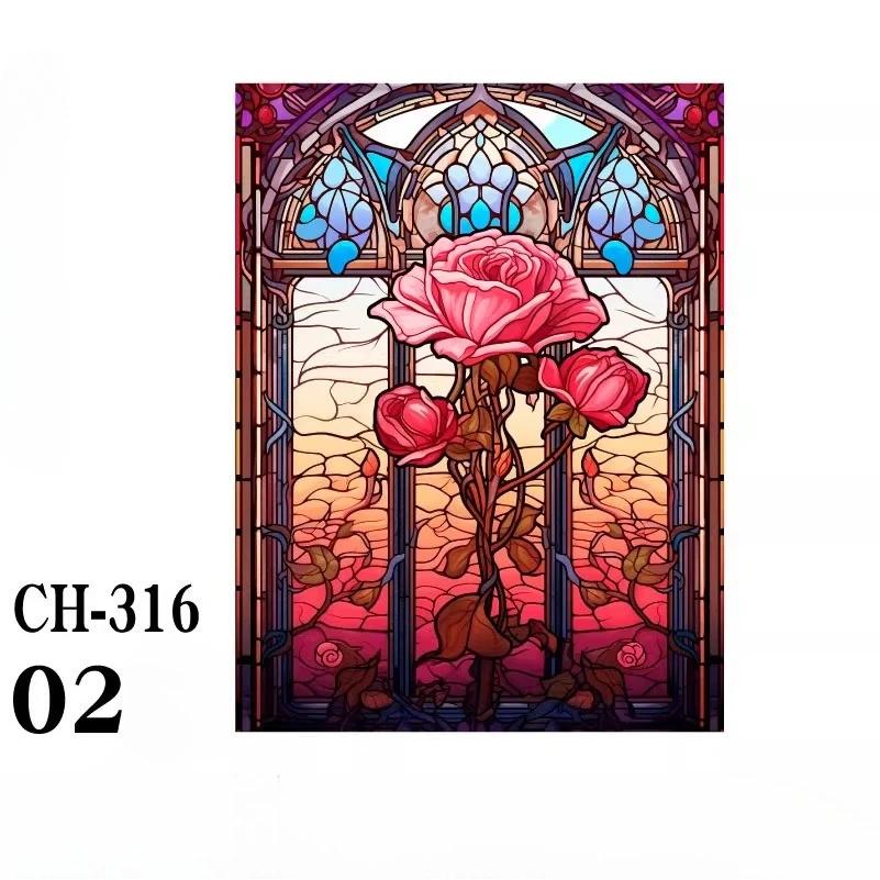 

Кукурузные painted flowers Матовая самоклеящаяся пленка для окон с защитой от посторонних глаз Ретро витражная пленка в стиле церкви Декор для гостиной, ванной комнаты, балкона 40x60cm