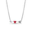 NEW 925 Silver Deep Feeling Peach Heart Necklace Pink And White Shining Square Pendant Necklace