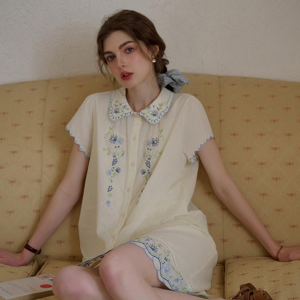 Simpeulleteulo Sr_Cotton French Doll Collar Blouse