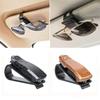 2pcs Car Eyeglass Holder + 2pcs Hook Set Car Sun Visor Glasses Ticket Card