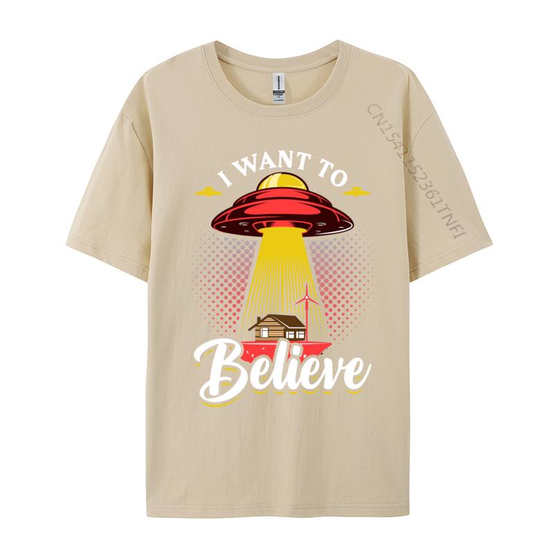 I Want To Believe Intelligence Extraterrestrial Printed On Camisa T Shirts Autumn Tops Tees Faddish Cotton Casual Tshirt