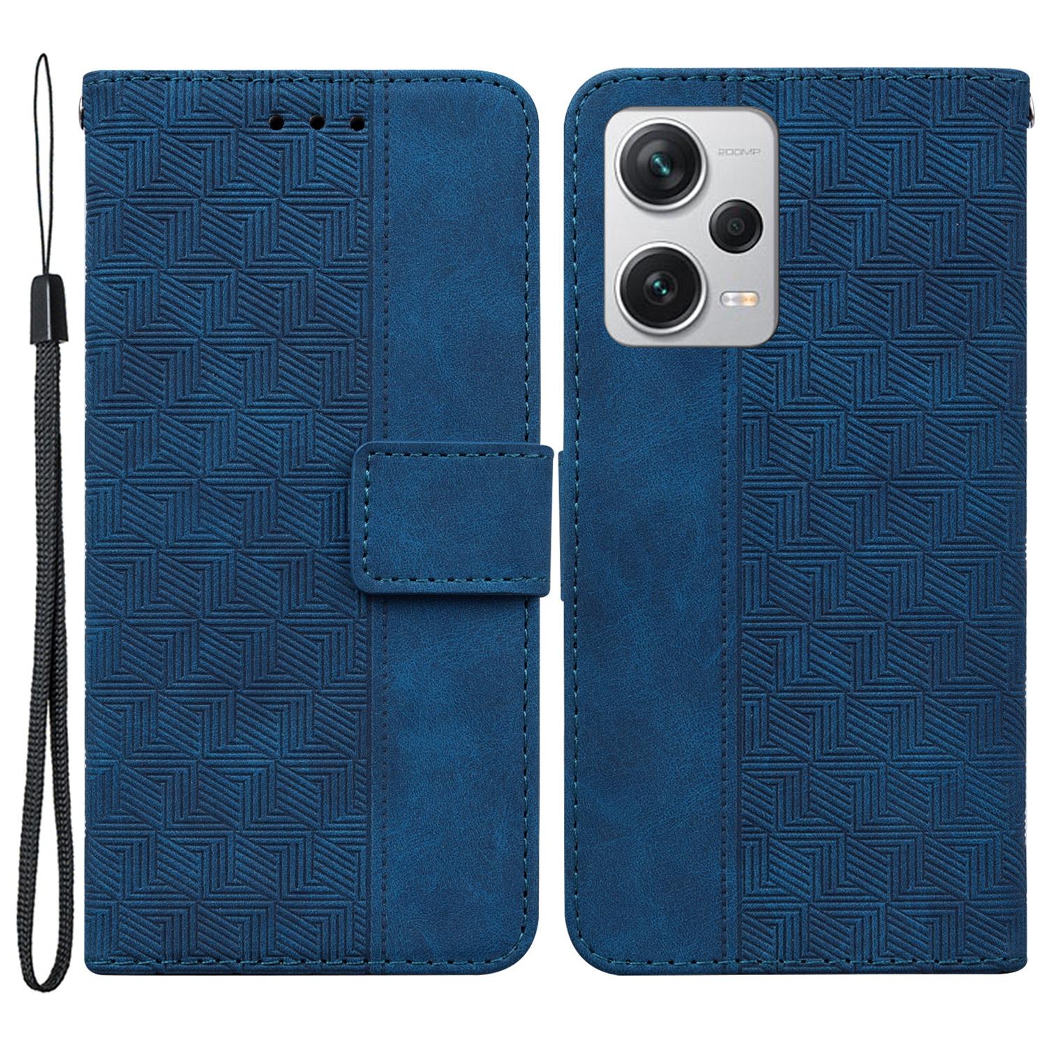 

Противоударный чехол для телефона для Xiaomi Redmi Note 12 Pro+ 5G с принтом, кошелек, откидная кожаная обложка Blue