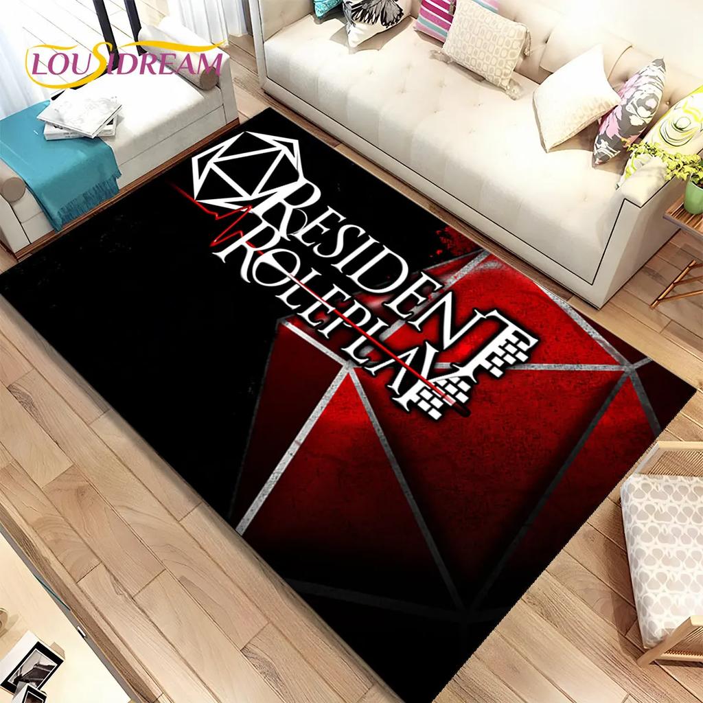 3D R-Resident Evil Games Gamer Area Rug,Carpet Rug for Living Room Bedroom Sofa Doormat Decoration, Kids Play Non-slip Floor Mat