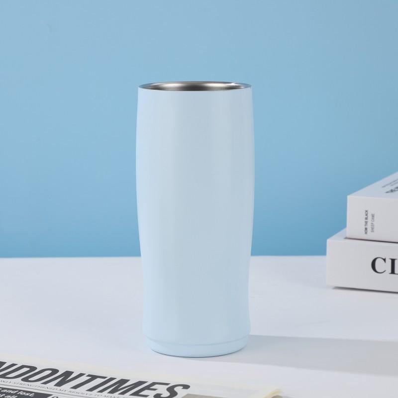 304 Stainless Steel Vacuum Insulated Travel Mug 20oz Oval Car Cup Portable Thermos Office Outdoor Commute