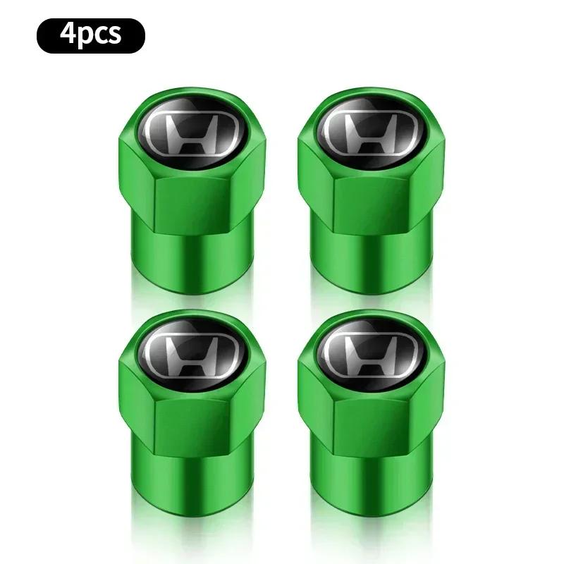 4Pcs Metal Car Wheel Tire Air Valve Caps Stem Covers for Honda Civic Accord Fit City Vezel CRV Odyssey Jazz Prelude Insight ajw256