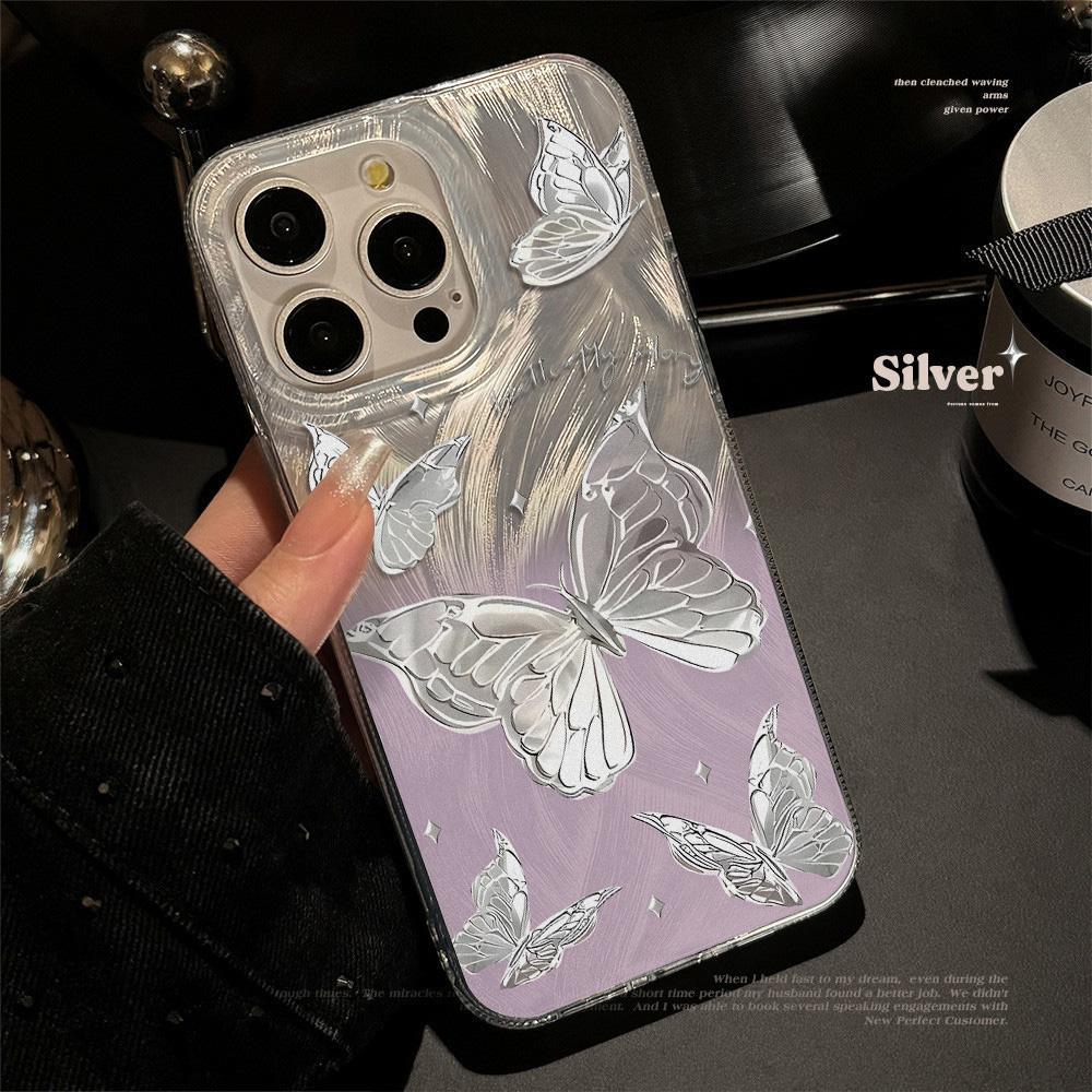 Feather Luster Phone Case for Samsung A53 A14 A33 A12 A32 S24 S23 Plus S20 S21 FE for iPhone 17 15 16 13 Pro 17 16 Pro Max Butterfly Bow Phone Case