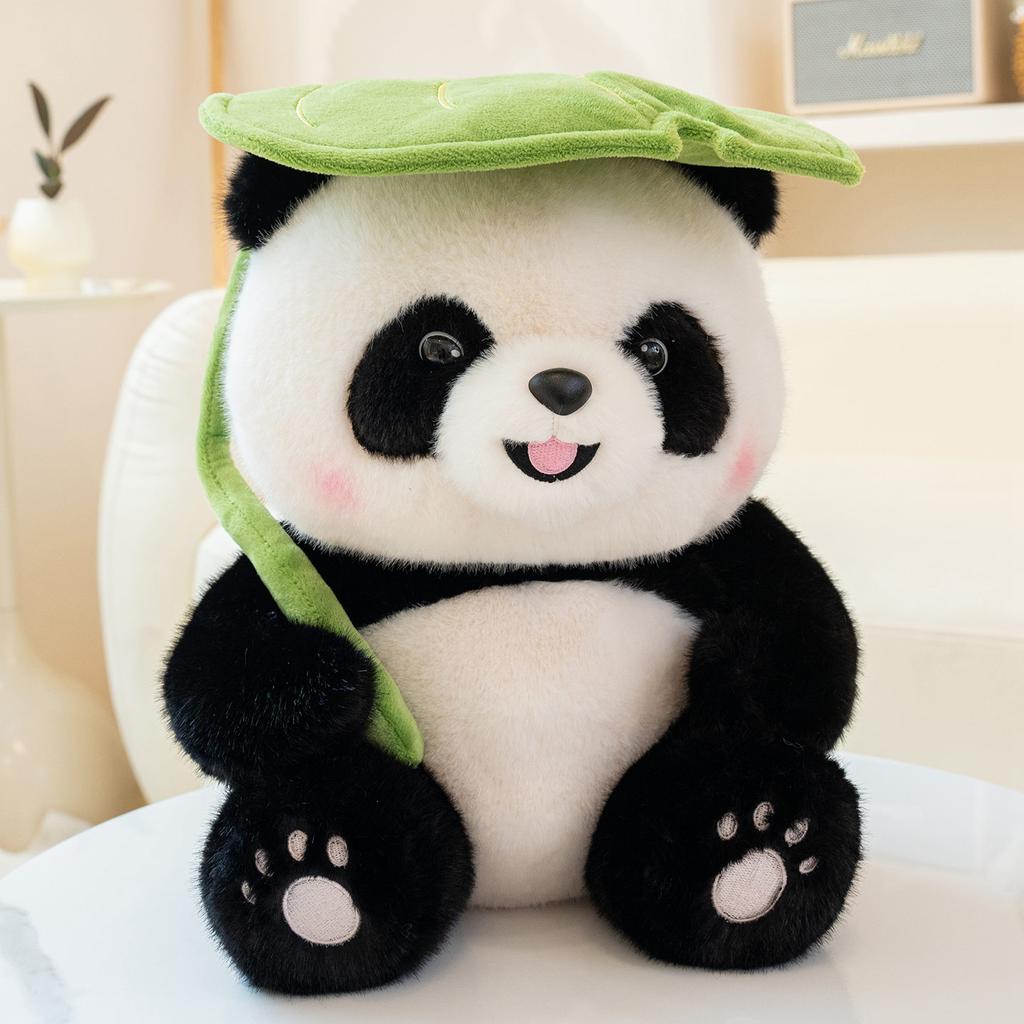 Kawaii Panda With Bamboo Leaf Soft Stuffed Favorite Giant Panda With Fruit Dolls Birthday Christmas Gifts Presents