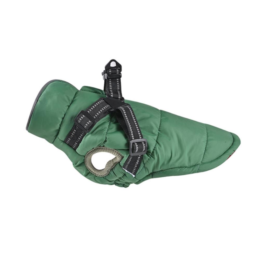 Lightweight Winter Warm Pet Dog Padded Jacket With Harness Thickened Reflective Puppy Coats For Small Medium Large Dogs Clothes