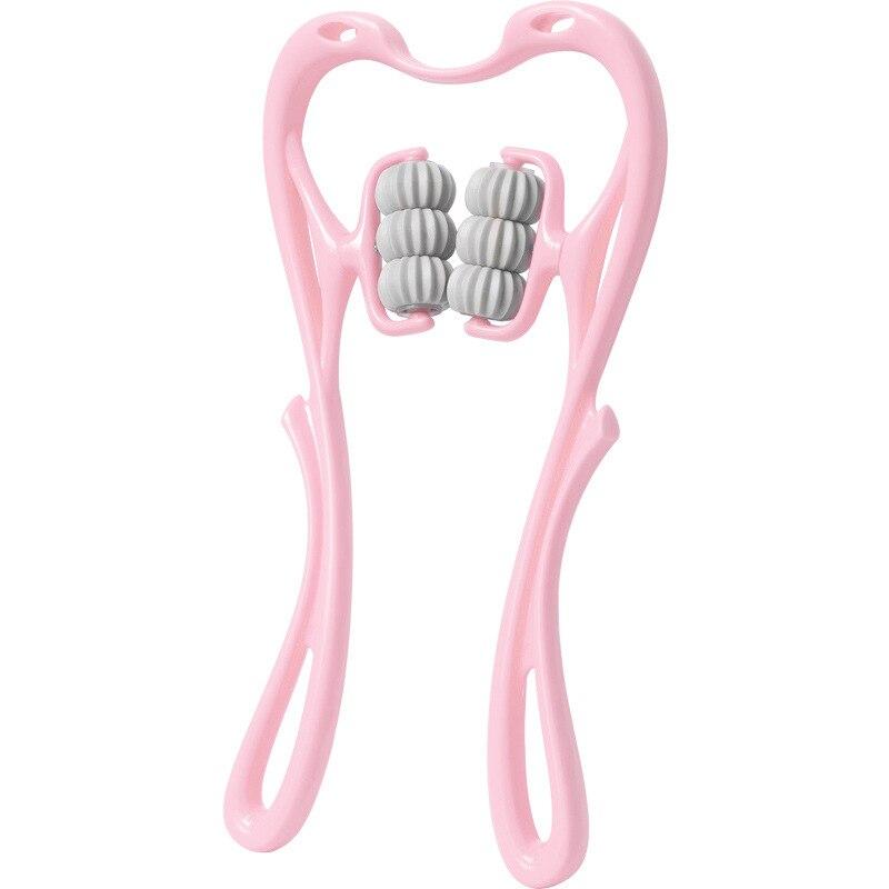 

1 шт. Массажер для шеи с роликами, ручной массажер для глубоких тканей, мышечная боль, роликовый массажер с двойным давлением для триггерных точек 1pc розовый