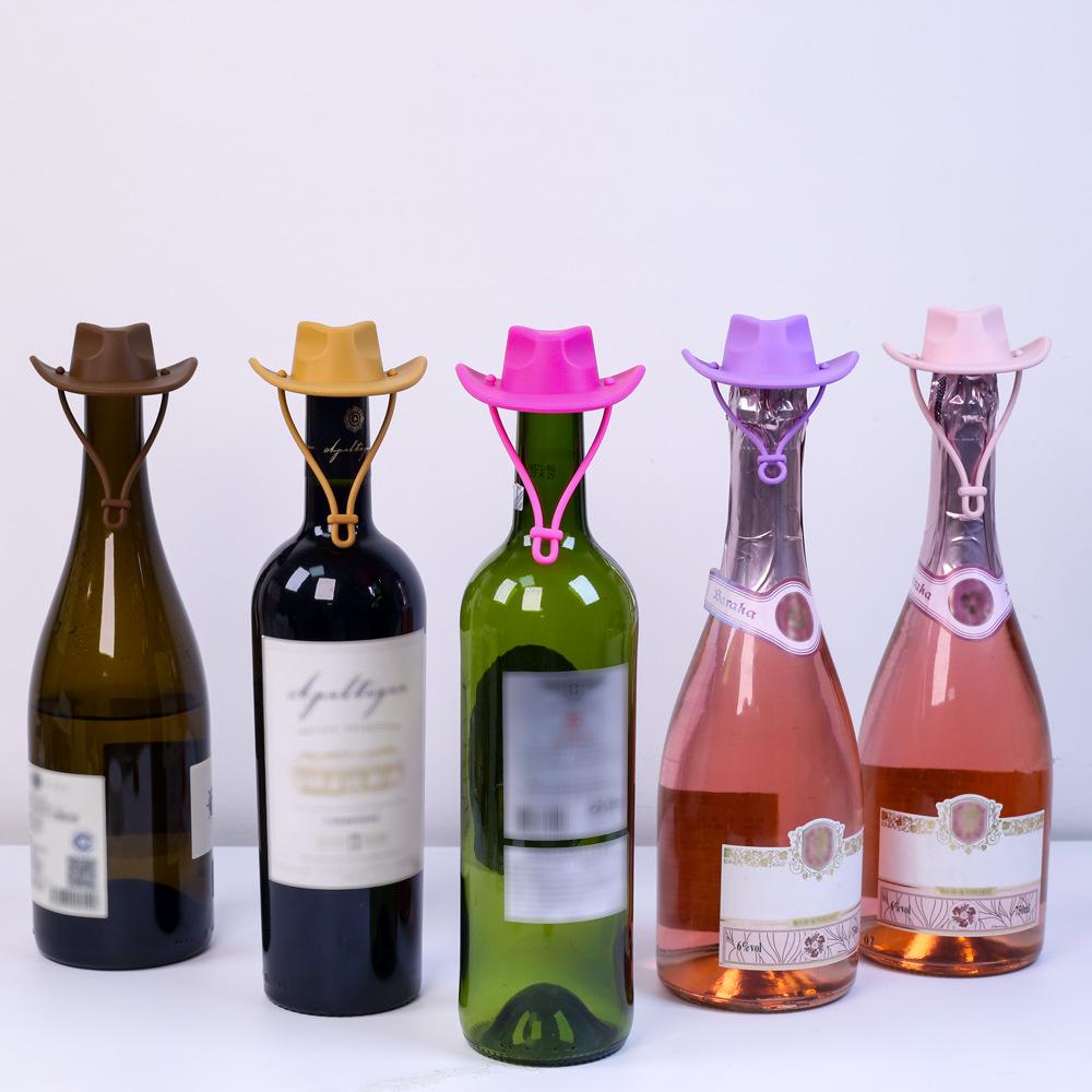 Silicone Cowboy Hat Wine Bottle Cap - Decorative Party Prop