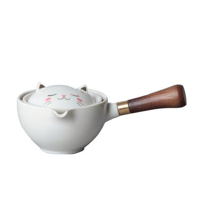 Ceramic Rotating Teapot Chinese Kung Fu Tea for Outdoor Travel Pot Cup Teaware