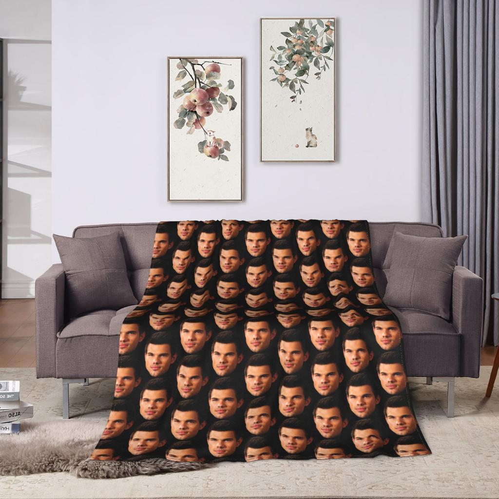 Lautner Jacob Black Blankets Coral Fleece Plush Winter Twilight Bella Breathable Warm Throw Blankets for Sofa Car Bedding Throws