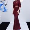 Mermaid Dresses Flare Sleeve Sequins Evening Gowns Sexy Long Prom Dresses Deep V Party Gowns