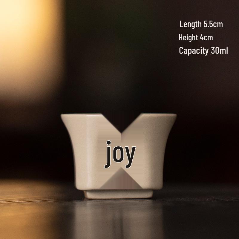 Zen Calligraphy Ceramic Tea Cup - Retro Style Kung Fu Tea Set