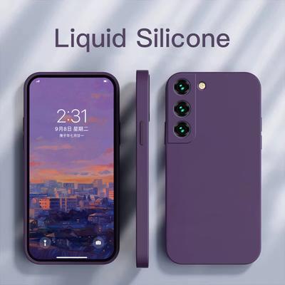 Luxusné štvorcové tekuté silikónové puzdro pre Samsung Galaxy S25 S24 S23 FE S22 Ultra S21 S20 S10 Plus A52 A53 A54 A33 A72 A32 4G 5G Soft Cover