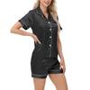 Women's Ice Silk Pajamas, Satin Oversized Short Sleeved Shorts, Home Wear