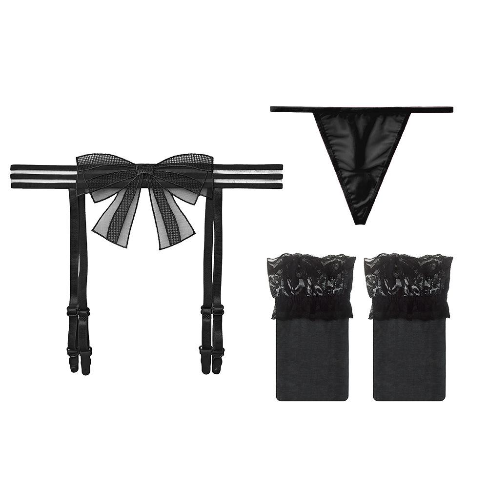 Long Night Sexy Lace Garter Belt & Stockings Set for Women