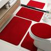 Hot-Selling Bathroom Luxury Set Floor Mat Imitation Cashmere Solid Color Toilet Seat Toilet Bathroom Absorbent Non-Slip Mat