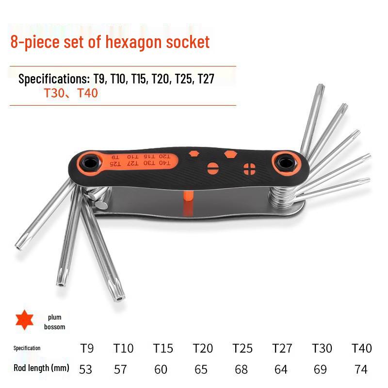 Foldable Metric & Imperial Hex Key and Torx Screwdriver Set