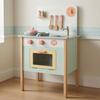 Wooden Play Kitchen Freestanding Toy Set Utensil Accessories Young Cooks Playset Blue