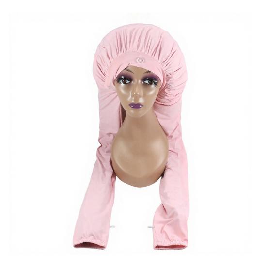 Women Sleeping Hat Dual-Purpose Long Braids Protective Breathable Silk Hair Cover Adjustable Pantyhose