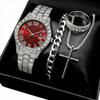 Bestselling Men's Hot Diamond British Hand Watch Accessories Set, Minimalist Circular Dial Watch Factory
