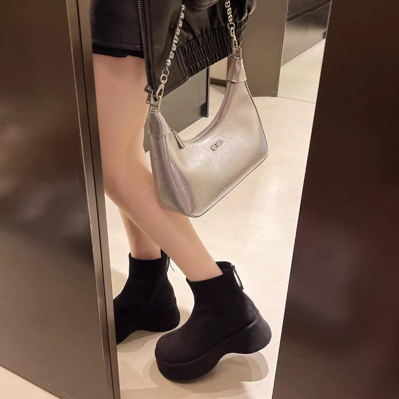 High Heels Women Ankle Boots Fashion Platform Suede Shoes Sport Winter Short Boots 2025 Designer Dress Botas Mujer De Zapatos