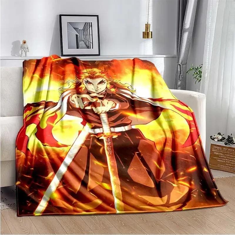 Anime Demon Slayer Kimetsu no Yaiba Fleece Blanket Nezuko Kamado Tanjiro Kamado Soft Bedding Bedspread Sofa Warming Cover