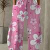 Women's Standard Size Fashion Trendy 3D Printing Oom Print Wide-Leg Pants, Comfortable and Suitable for All Seasons