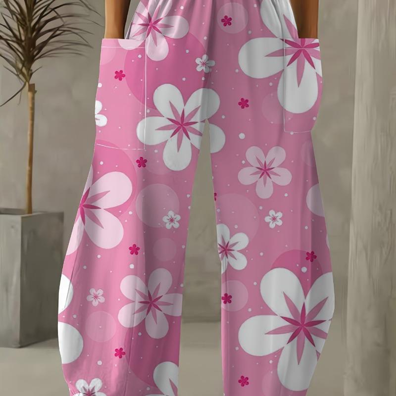 Women's Standard Size Fashion Trendy 3D Printing Oom Print Wide-Leg Pants, Comfortable and Suitable for All Seasons
