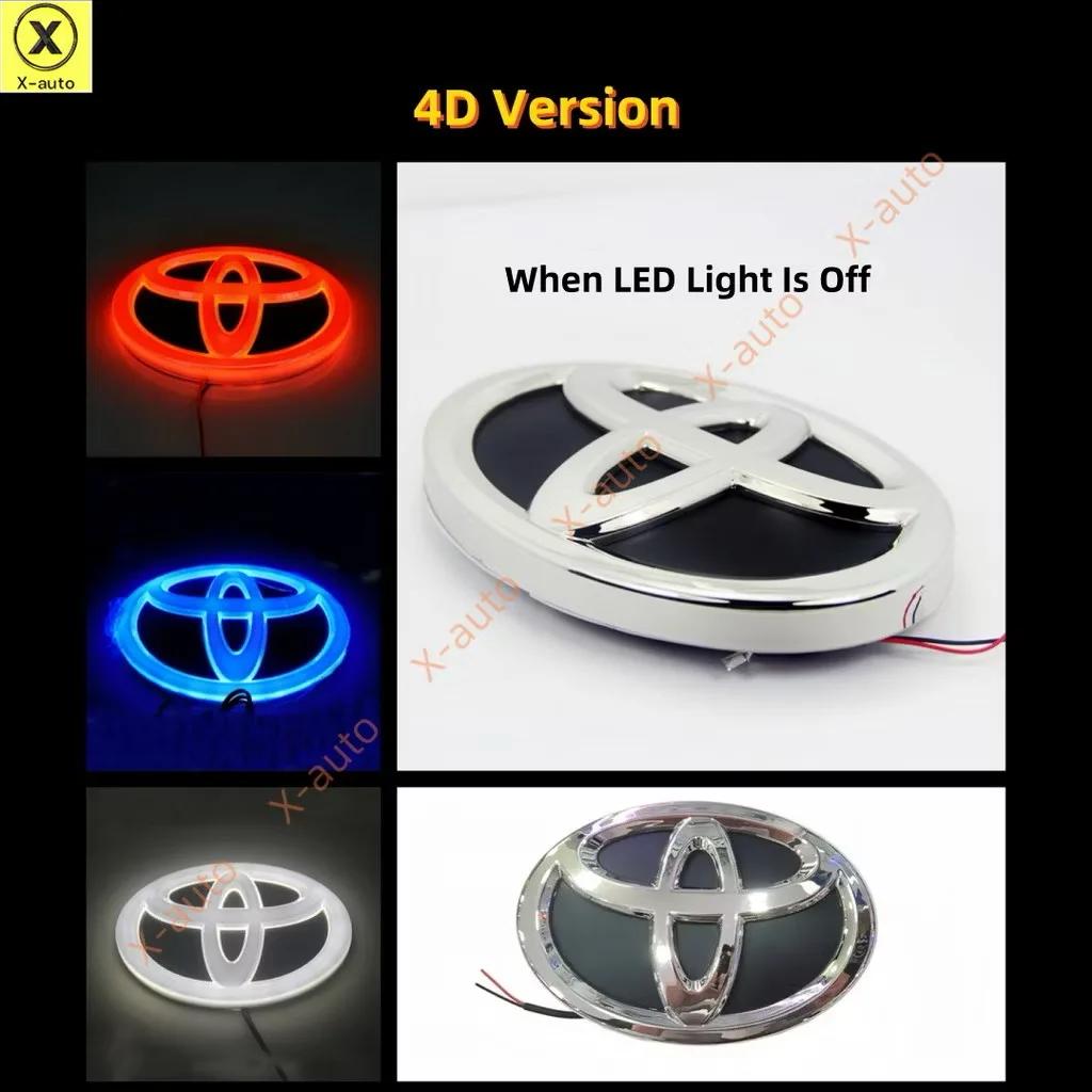 High quality 4D Car Front Grille Trunk Logo LED Light Retrofit for Toyota Hilux Prius Avensis Auris Corolla Camry RAV4 VIOS SIEN FO1