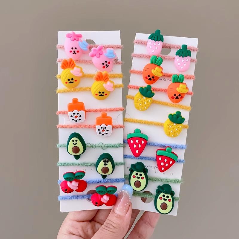 10-30PCS/Set, Cute Cartoon Animals, Hair Bands, Girls, Elastic Rubber Band, Headwear, Hair Accessories