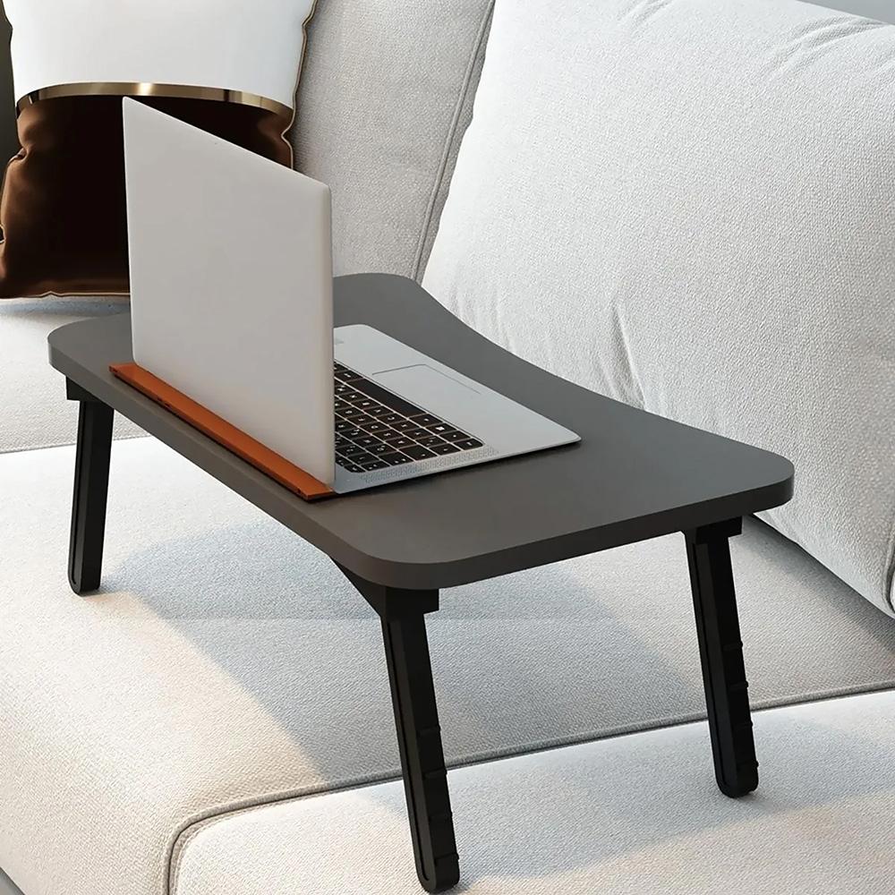 Foldable Laptop Sofa and Bed Table 59x35x24 Cm – Portable Lap Desk & Monitor Riser, Wooden Top, No Assembly