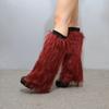 Plush Leg Warmers for Women Soft Furry Boot Toppers Ribbed Elastic Top Fuzzy Leg Covers Winter Accessory Party Costume