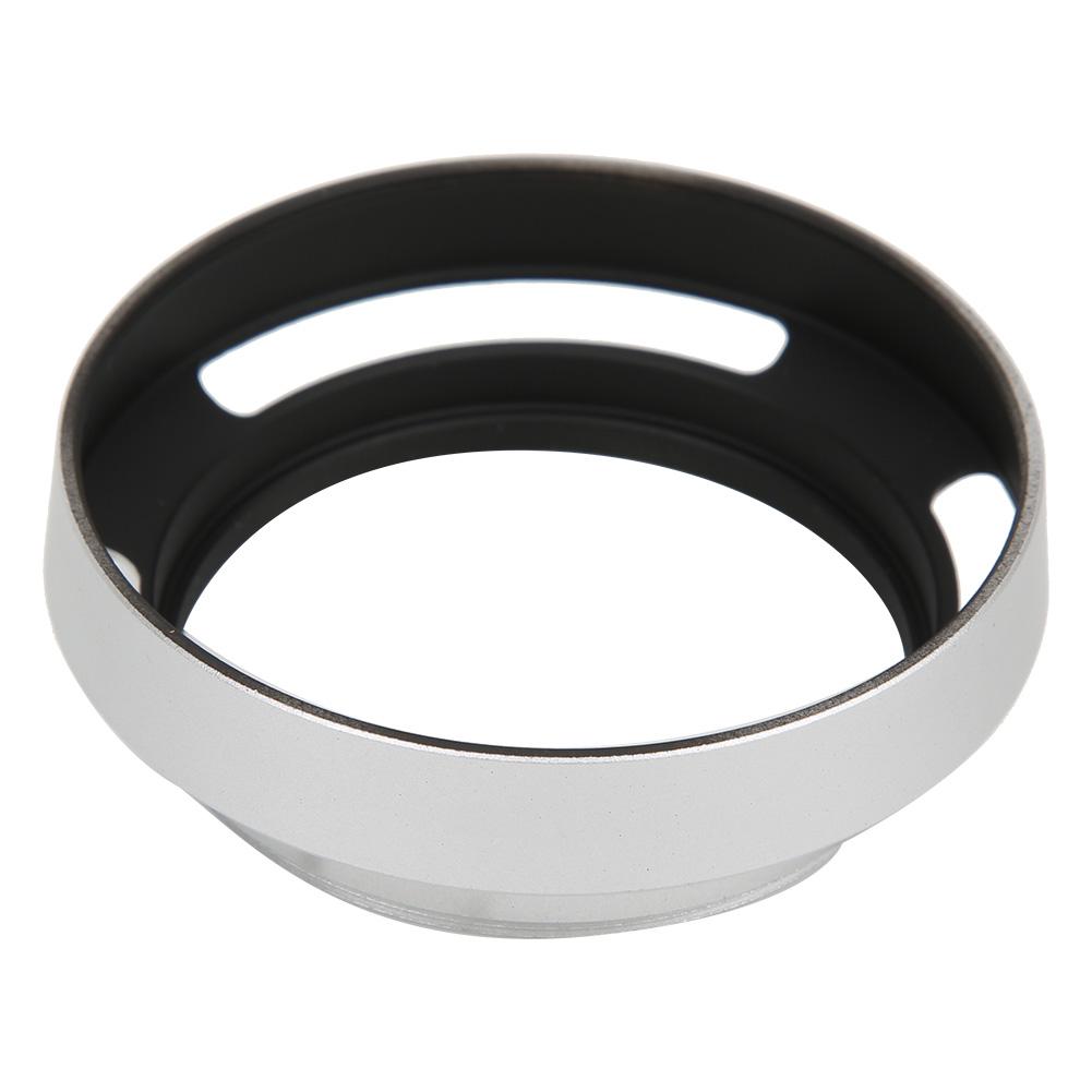 Universal Aluminium Alloy Portable Hollow Camera Bevel Lens Hood Shade Silver52mm