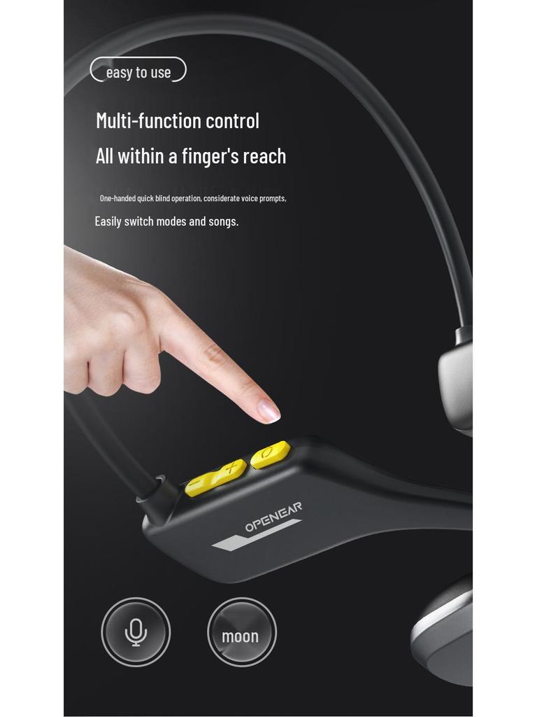 BoneX2 Waterproof Bone Conduction Bluetooth Earphones with 8GB Memory for Swimming and Non-Ear Canal Wireless Sports.