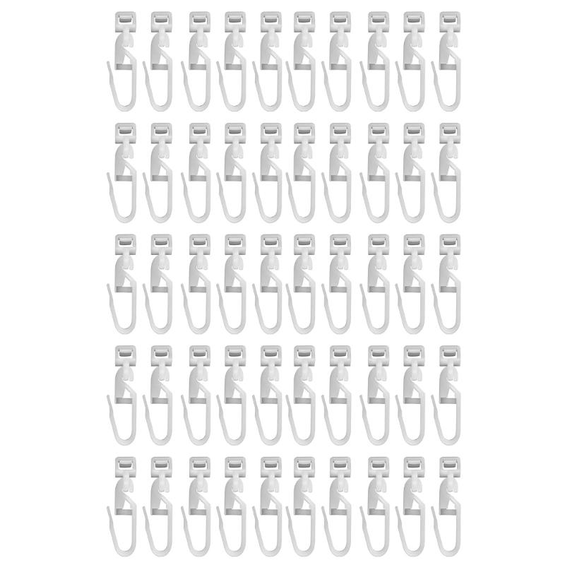 

50Pieces Curtain Gliders Window Treatments Gliders with Hook For Effortlessly Curtain Hanging 1