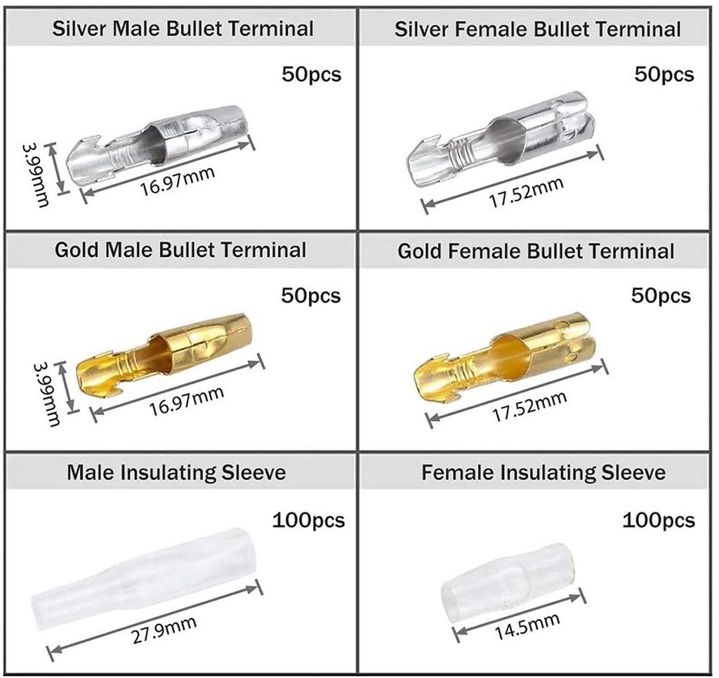 Maarku 400-piece Set Connection Terminal Giboshi Terminal Insulation Sleeve Crimp Terminal Increasing Plate Thickness