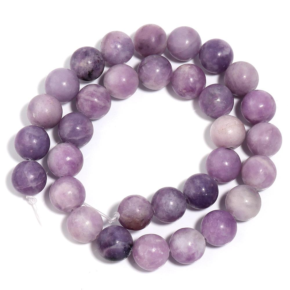 Natural Lilac Stone Beads 4 6 8 10 12mm Purple Round Loose Spacer Beads For Jewelry Making DIY Bracelets Necklace Accessories