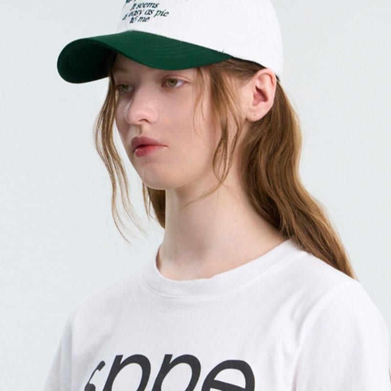 sloppipie SIGNATURE COTTON BALL CAP [IVORY&GREEN]