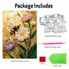 Pearl Painting DIY Kit Bee And Elegant Flower Design Frameless Shiny Bead Canvas Creative Craft For Home Wall Decor Art Project Hobby Supplies